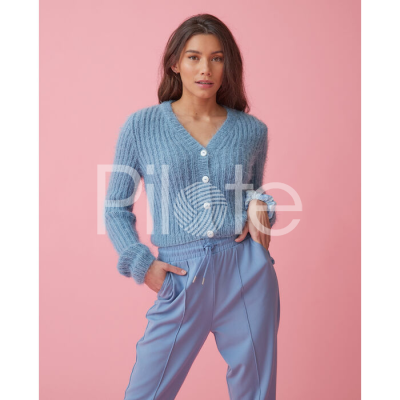 Pletený sveter Leoni vo farbe Denim