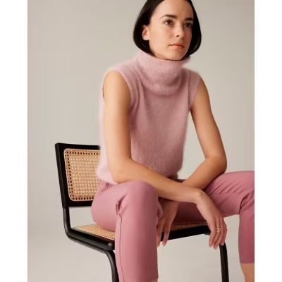 Šik pulóver bez rukávov z čistej angory, vlna Phil PUR ANGORA farba Petale.