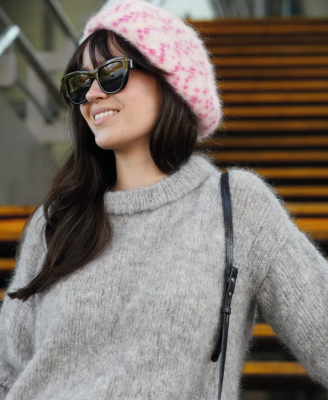 jednoduchý a šik dámsky pulóver z priadze Phil CHIC, farba Gris Chiné