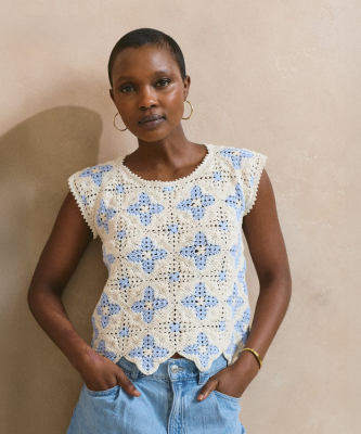 Babičkin štvorec v modernom prevedení. Háčkovaný top z priadze Phil Origin.