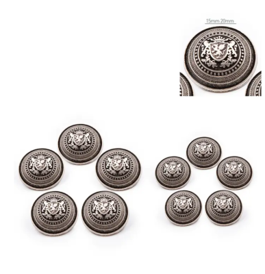 Gombík v dôstojníckom štýle - strieborný.