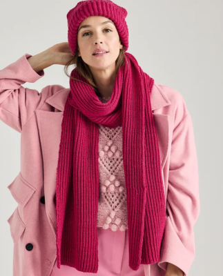 Šál a čiapka z priadze Phil PARTNER 3,5 farby FUCHSIA