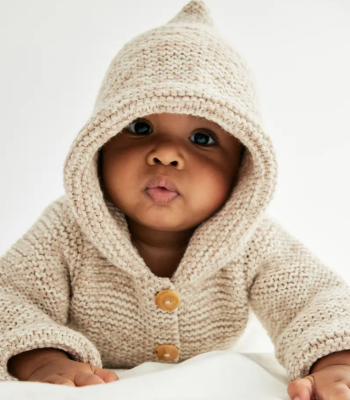 Detské paleto s kapucňou z jemnej jahňacej vlny Phil LAMBSWOOL.