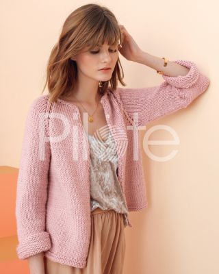 Dámsky sveter s ažúrovým raglánom z Phil Rapido a Phil Brillant, časopis Phildar 175