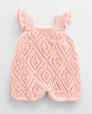 Letné body s ažúrovým vzorom z mäkkej prírodnej priadze Phil RUSTIQUE, farba Peau - ružová.