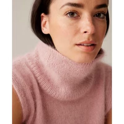 Šik pulóver bez rukávov z čistej angory, vlna Phil PUR ANGORA farba Petale.