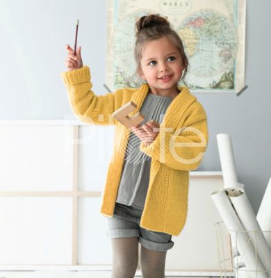 Dievčenský sveter so šálovým límcom-návod na pletenie