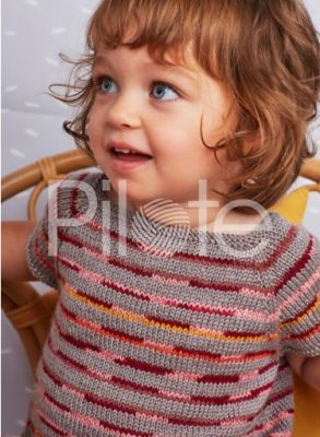 Páskované pletené šaty s krátkym rukávom z vlny Calinou a Gommy 50