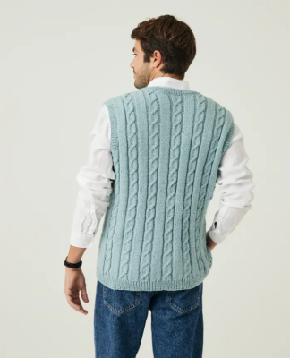 Pánska vesta s osmičkovým vzorom z jemnej priadze Phil CARESSE.