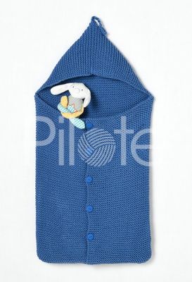 Detský vak na spanie so zapínaním a kapucňou, Pingo Douceur 6, farba Aviateur