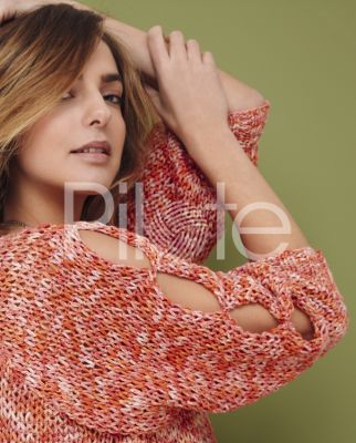 Pulóver s raglanovým rukávom a otvorenými rukávmi, časopis Phildar 172