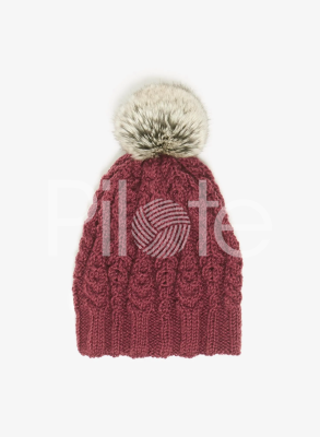 Dámska pletená čiapka s brmbolcom z vlny Doucelaine