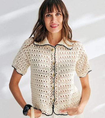 Dámska háčkovaná košeľa z letnej priadze Phil CABOTINE 3.