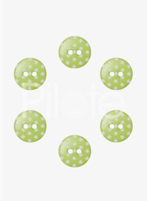 Zelený detský gombík s bielymi bodkami