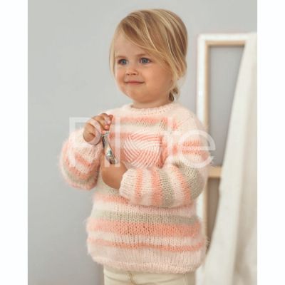 Detský páskovaný pulóver Jane - návod na pletenie