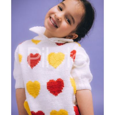 Pletená polokošeľa - dievčenský pulóver s límčekom a krátkym rukávom z pridaze Pingo First.