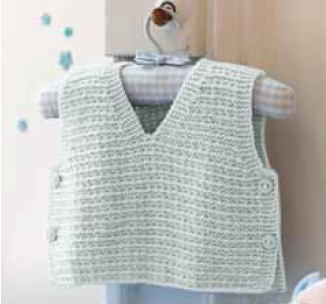 Dojčenská vesta z detskej vlny CALINOU od francúzskeho výrobcu Bergére de France.