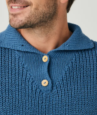 Pánsky pulóver s polo-košeľovým límcom z mäkkej priadze Phil PARTNER 3,5 , farba NAVY