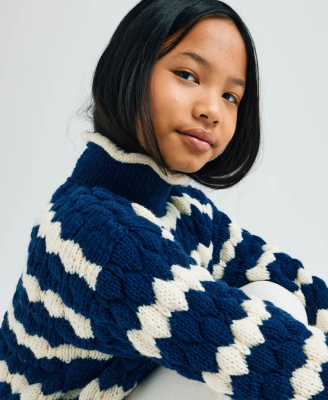 Dievčenský pulóver TESS dvojfarebný - návod na pletenie