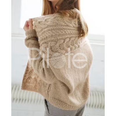 Dámsky sveter bez gombíkov-návod na pletenie