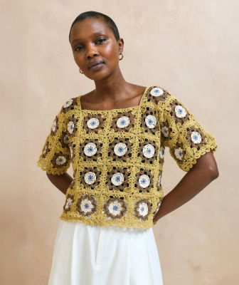 Bohémsky a šik. Háčkovaný pulóver z babičkiných štvorcov - priadza Phil Perle 5.