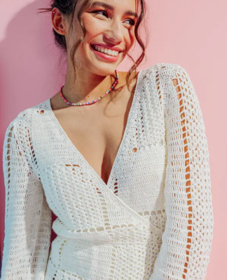 Háčkované zavinovacie šaty z čistej bavlny Pingo COCO.