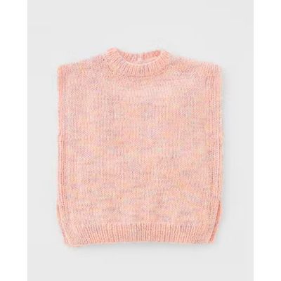 Jednoduchá pletená vesta pre malé parádnice z jemných priadzí Phil CARESSE a Phil LOLITA.