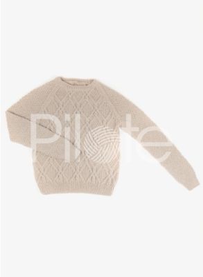 Dámsky pulóver s kosoštvorcovým vzorom - návod na pletenie