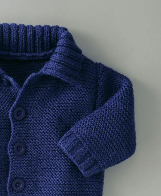 Detský kabátik s límčekom z jemnej priadze Phil PARTNER 3,5. Farba Naval