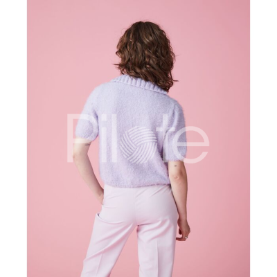 Chic a pohodlný Polo sveter z priadze Pingo Calin, farba Lilas Clair