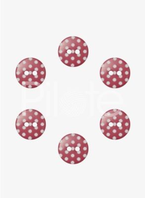 Tmavo-ružový detský gombík s bielymi bodkami