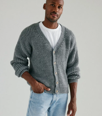 Nadčasový pánsky kardigan z priadze Pingo FIRST.