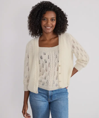 Jemný, letný sveter z mäkkej priadze s kovovým leskom Phil IRISÉ, farba Nacre - maslová.