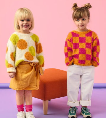 Veselé dievčenské pulóvre z mäkkej priadze Pingo CALIN.