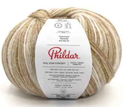 Viacfarebná priadza s efektným melírovaním Phil Star Concept, farba Nude - béžová.