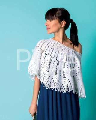 Bolero s čipkovým vzorom, časopis Marie Claire Ponchos
