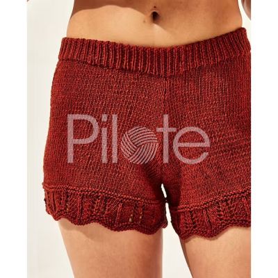 Návod na pletené šortky s ozdobným lemom a gumičkou v páse.