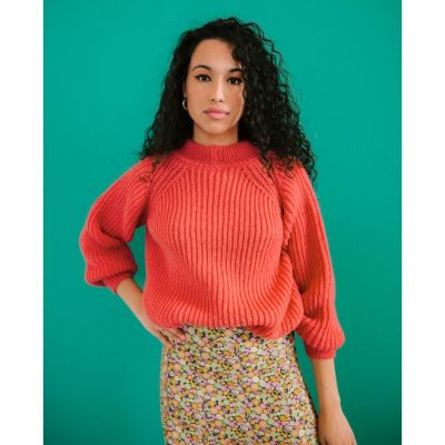Dámsky pulóver s rebrovým vzorom a raglánovými rukávmi z pridaze Pingo FIRST, farba Orange Sport