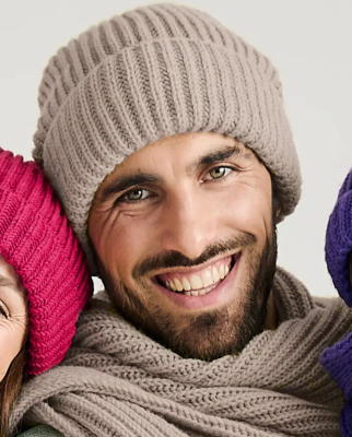 Šál a čiapka z priadze Phil PARTNER 3,5 farby Naturel Chiné