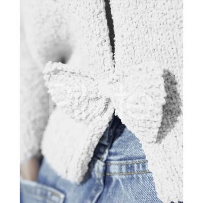 Dámsky letný pulóver s otvoreným chrbtom z mäkkej priadze Phil BABY DOLL, farba Blanc